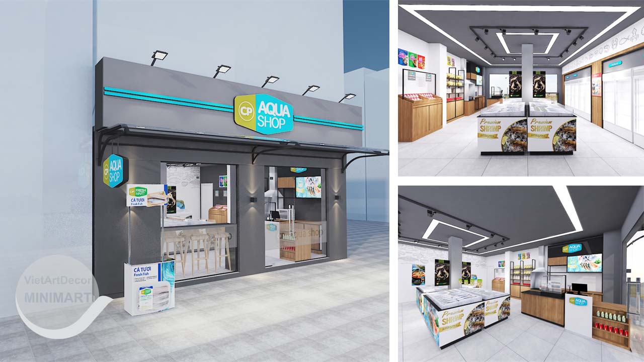 Thiết kế minimart thực phẩm và hàng tươi sống