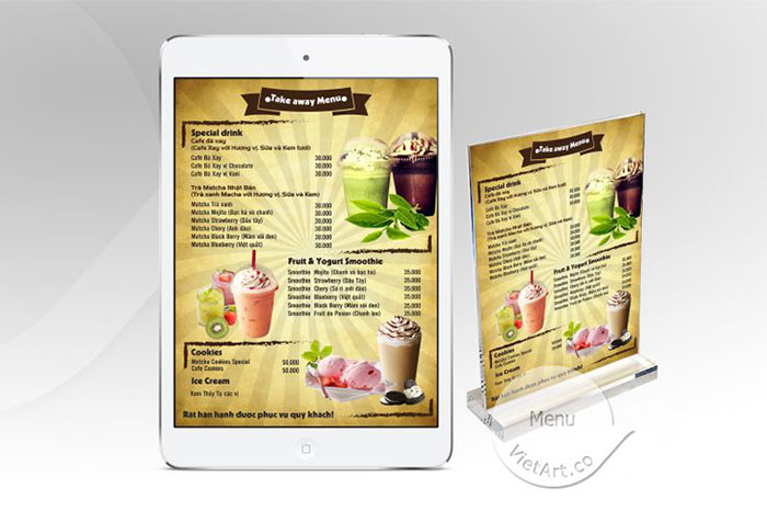 Thiết kế menu cafe Thiết kế menu cafe